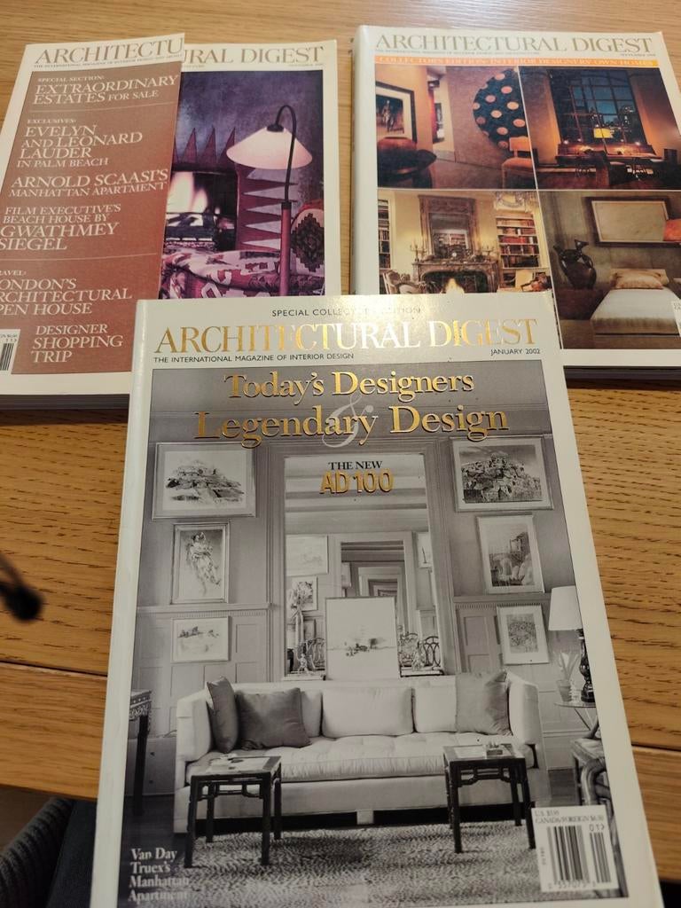 Architectural Digest. 3 magazines., Enlèvement ou Envoi