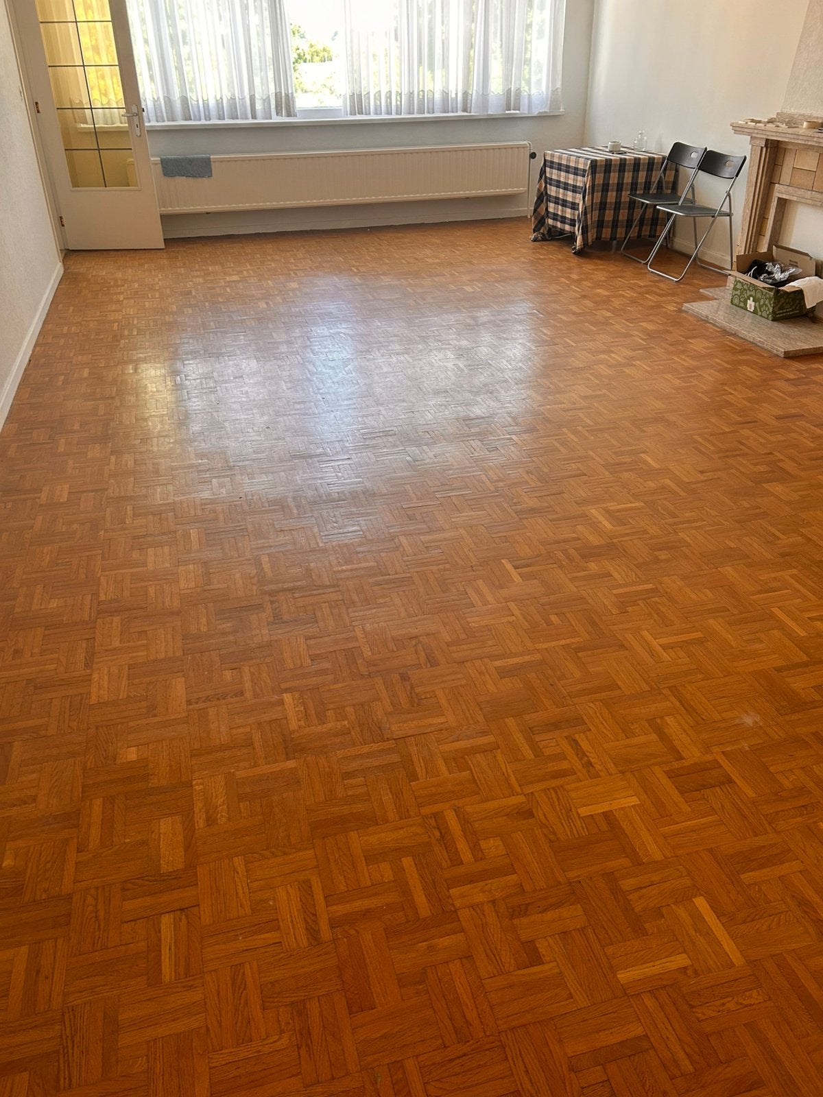 Authentieke mozaïekparket eik 8mm, Gebruikt, 10 m² of meer, Hout, Ophalen