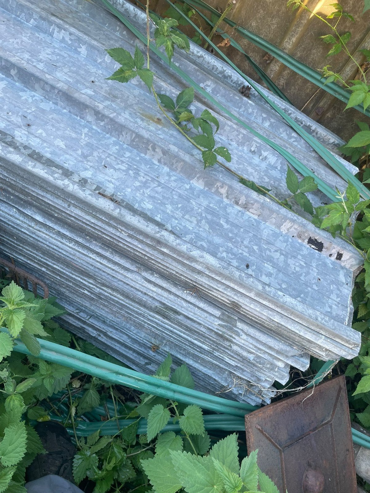Groot lot zinken dakplaten 85x 210, Zo goed als nieuw, 15 m² of meer, Metaal, Grijs
