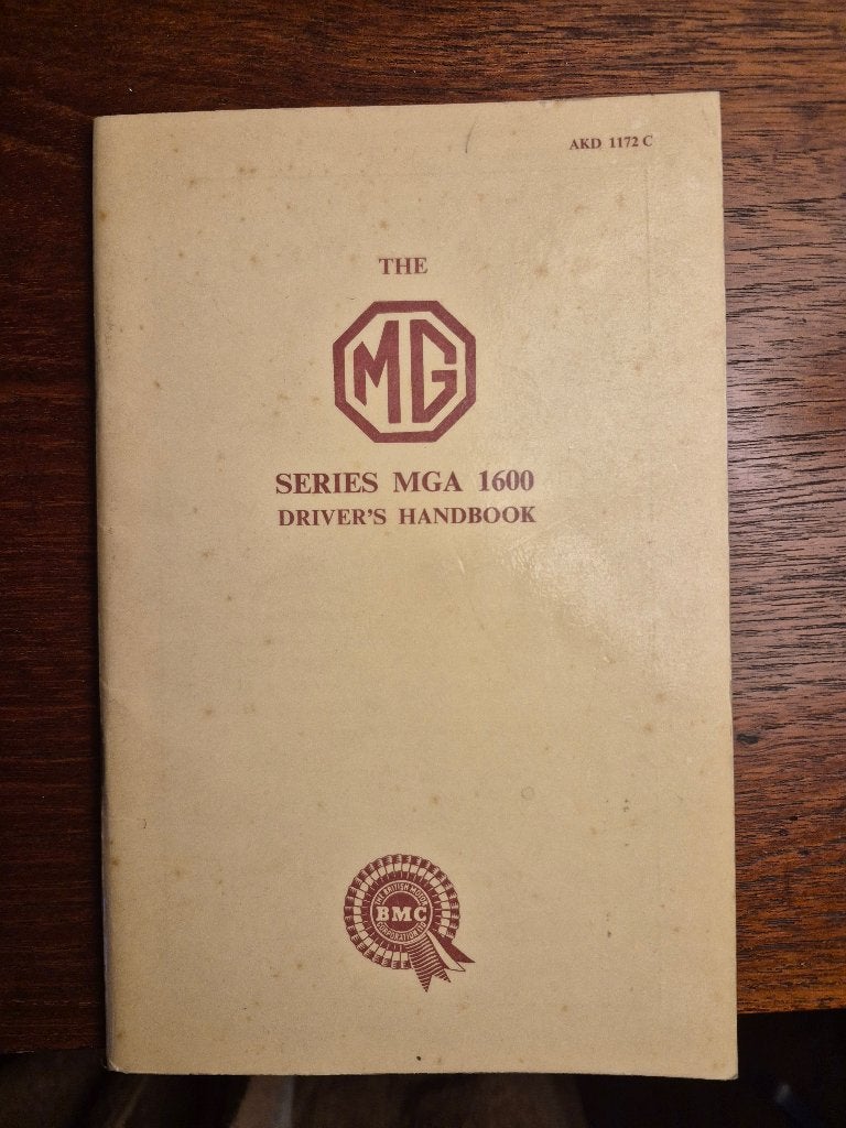 MGA  1600 Drivers handbook, Particulier, Achat, MG