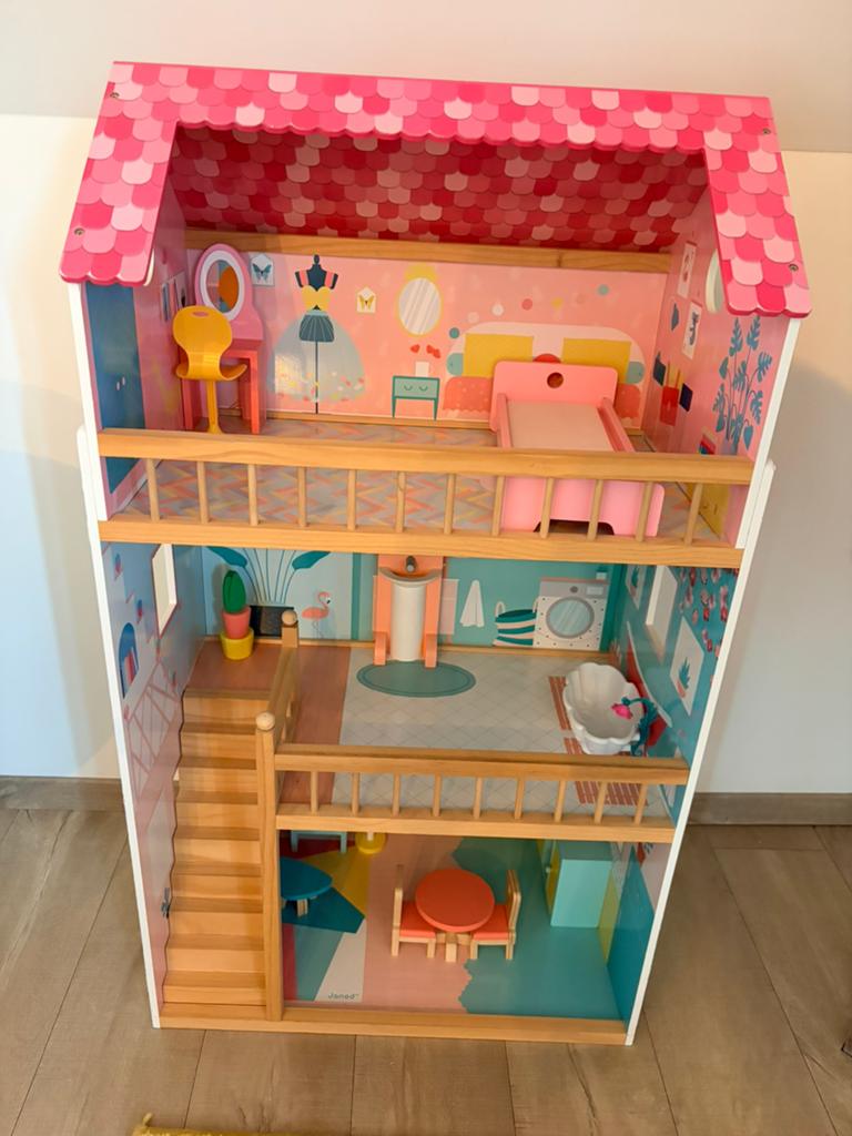 Houten poppenhuis, Kinderen en Baby's, Speelgoed | Poppenhuizen, Ophalen, Zo goed als nieuw, Poppenhuis