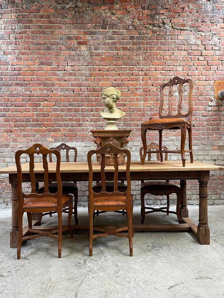 Antieke massief eiken kloostertafel – 220 cm, Ophalen