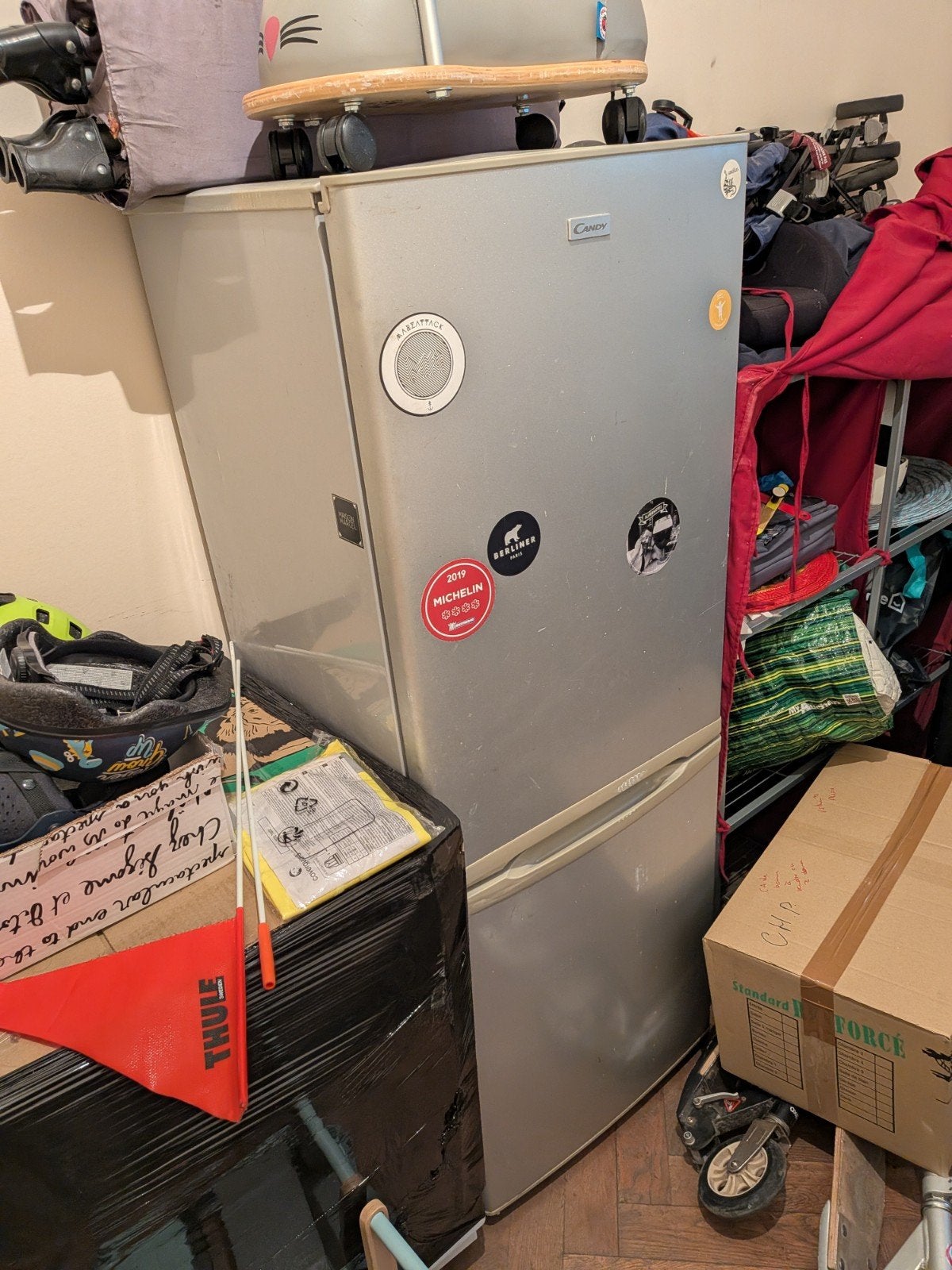 Réfrigérateur congélateur combiné Candy Silver – Bon état, 200 litres ou plus, Enlèvement, Utilisé, Avec congélateur séparé