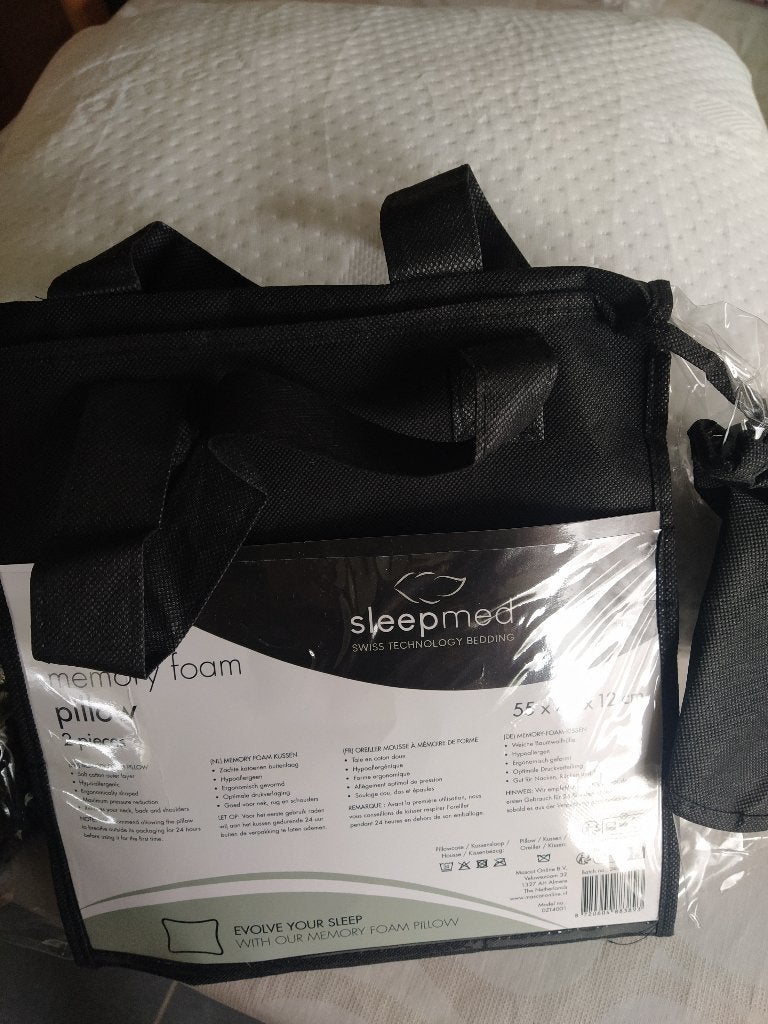 hoofdkussen Sleepmed 55 x 43 x 12 cm - memory foam, Neuf, Oreiller, Une personne, Enlèvement