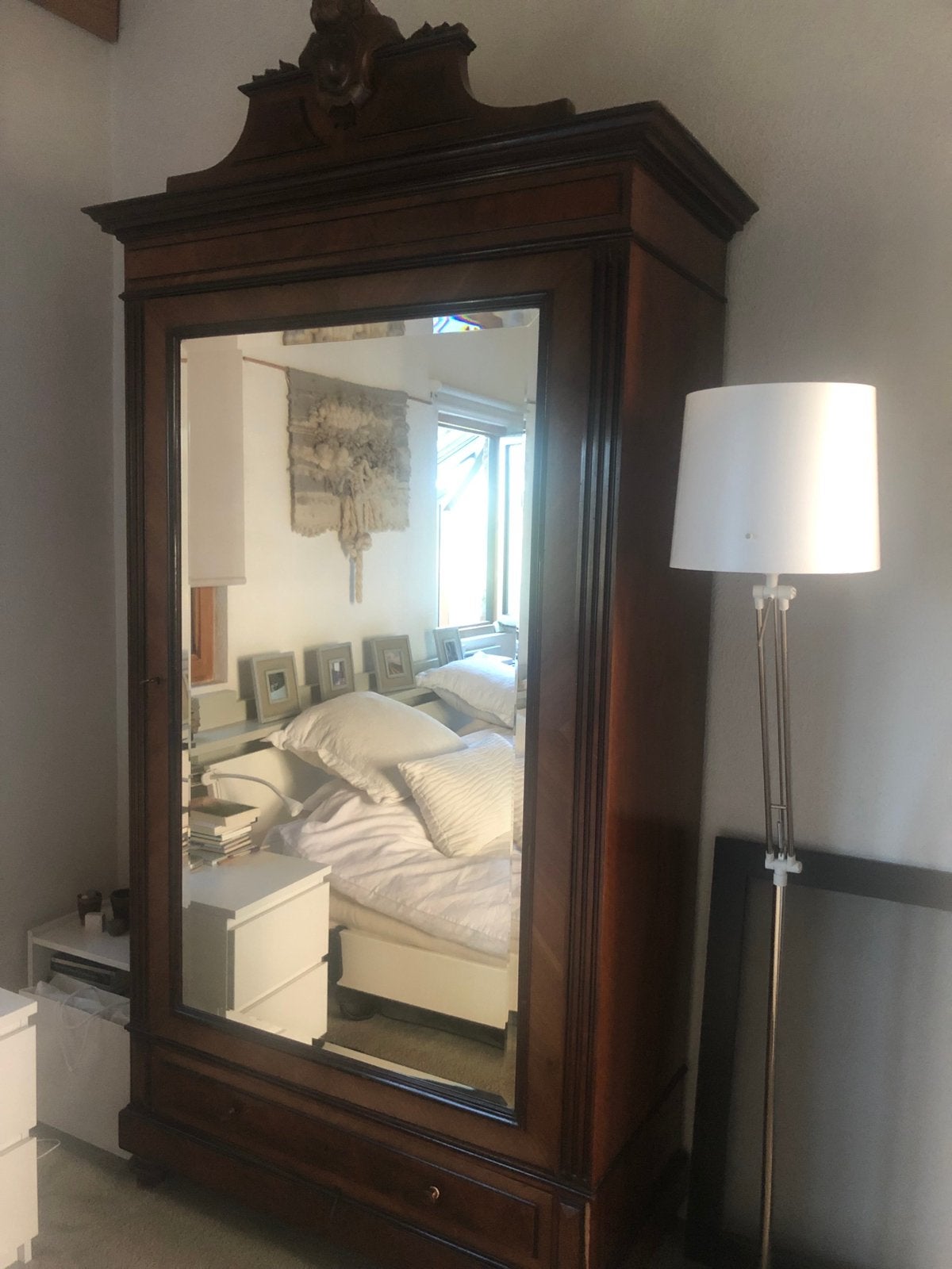 Antieke kledingkast, Maison & Meubles, Armoires | Vitrines, Avec espace de penderie, Comme neuf, 100 à 150 cm, Enlèvement