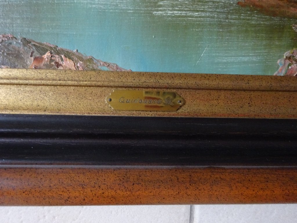 Gaston Quidousse, doek, 60 x 90 cm, Rivier in het bos, Antiek en Kunst, Ophalen, Doek, Expressionistisch, Gesigneerd