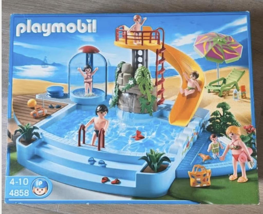 Playmobil Set 4858 – Zwembad met Terras – Compleet, Ophalen of Verzenden, Zo goed als nieuw, Complete set