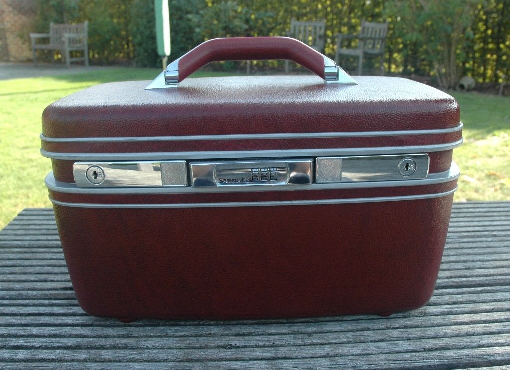 Vintage Samsonite hardcover beauty case bordeaux beautycase, Ophalen of Verzenden, Gebruikt, Hardcase, Met slot