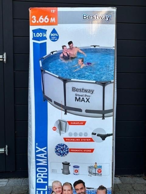 Bestway zwembad 366 x 100cm + filter + warmtepomp, Enlèvement