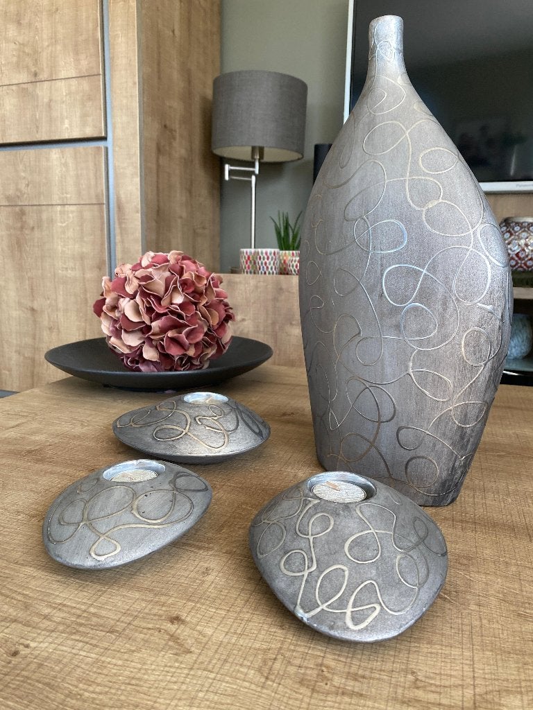 decoratieve vaas met 3 theelichthouders, Enlèvement, Utilisé