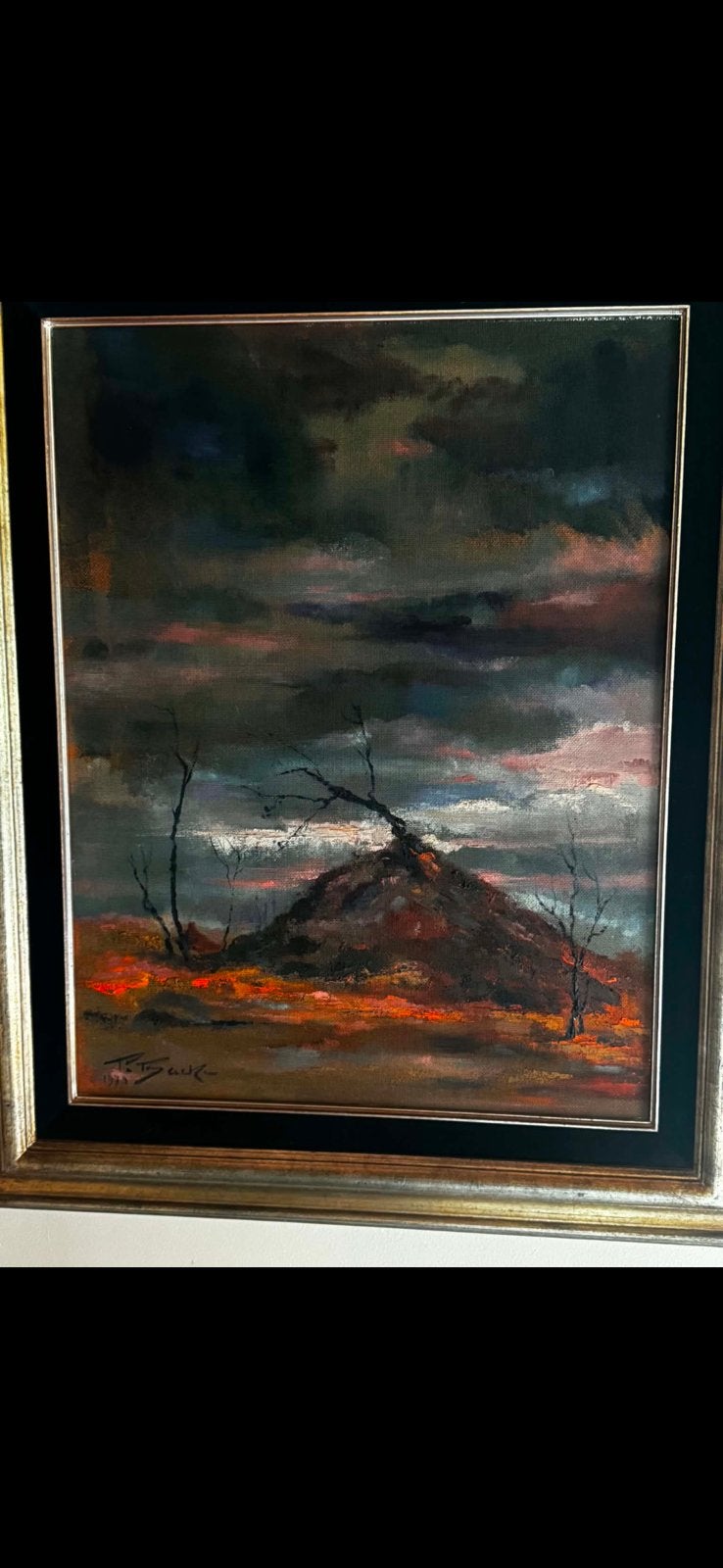 "Rik Strijckers (1935-2020) – Heuvellandschap (1973)", Antiek en Kunst, Ophalen, Expressionistisch