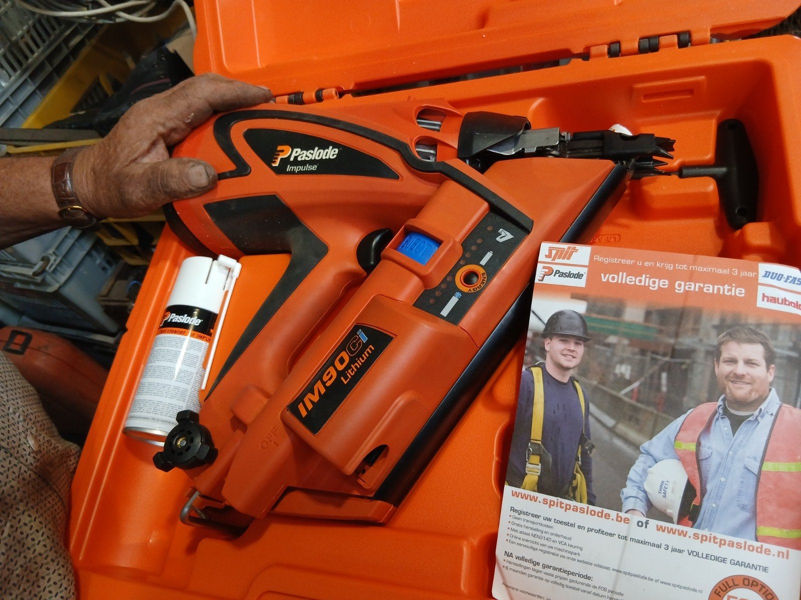 nieuwe paslode schietpistool im90ci lithium baterij verl.p., Ophalen