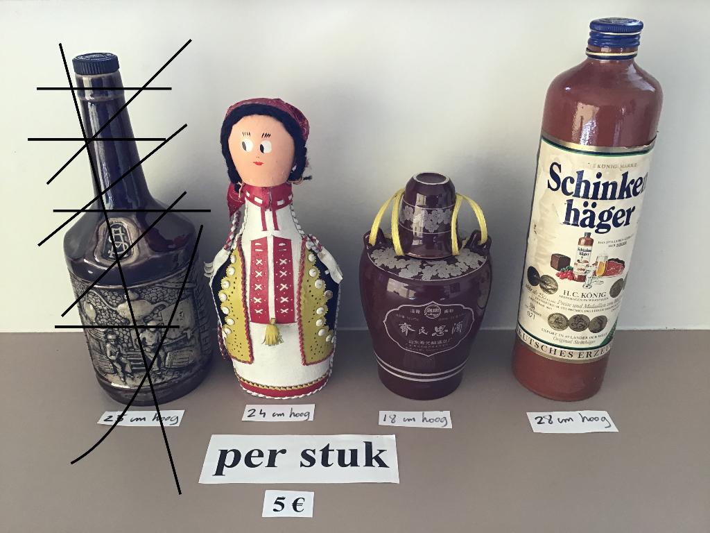 3 speciale antieke flessen aan 5 € per fles, Antiek en Kunst, Ophalen of Verzenden