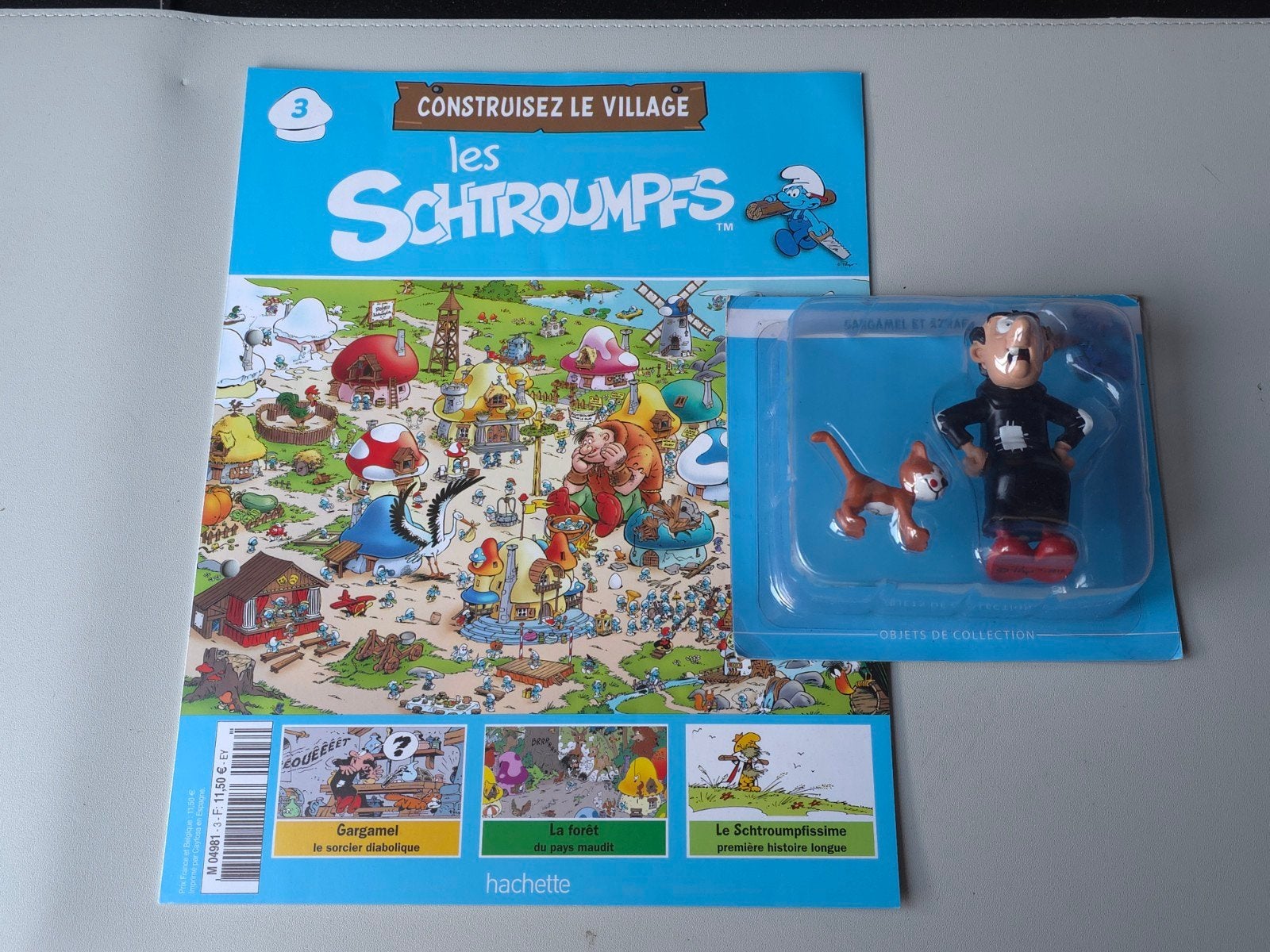 No 3 Construisez le Village des Schtroumpfs Gargamel Azraël, Envoi, Neuf, Gargamel, Poupée, Figurine ou Peluche