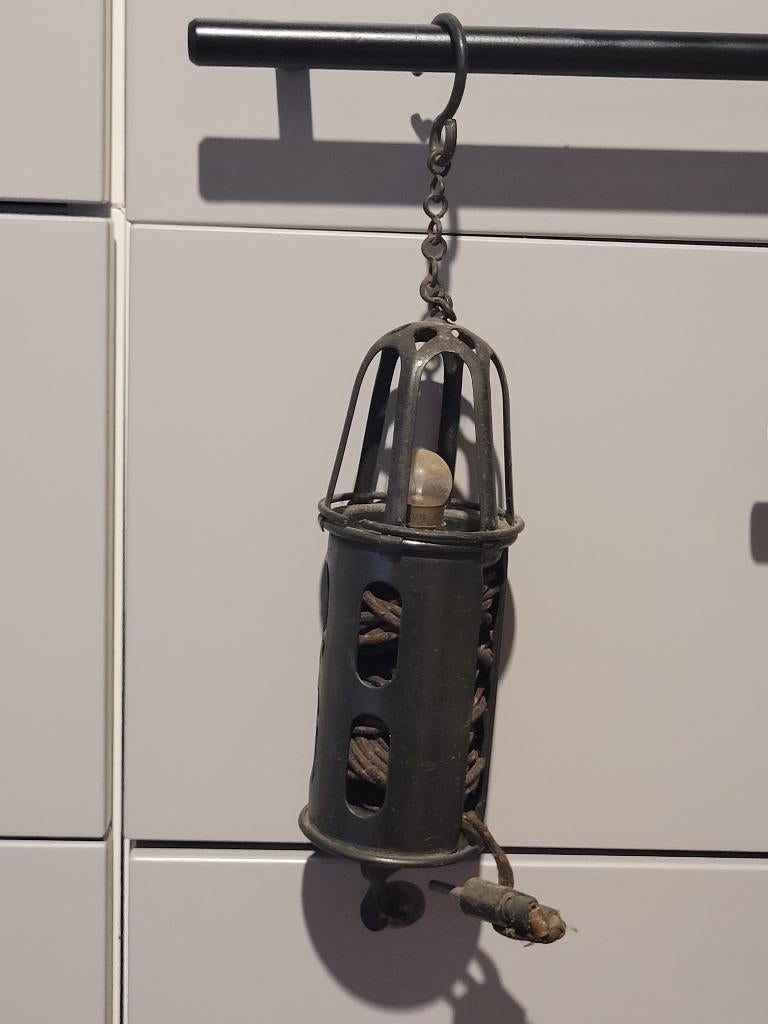 oude vintage garage draagbare inspectielamp, Ophalen of Verzenden