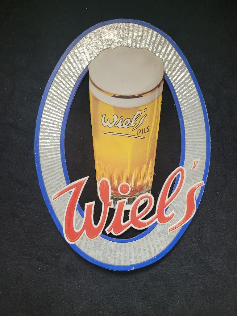 ancienne publicité carton wiel's pils, Enlèvement ou Envoi, Utilisé, Panneau publicitaire