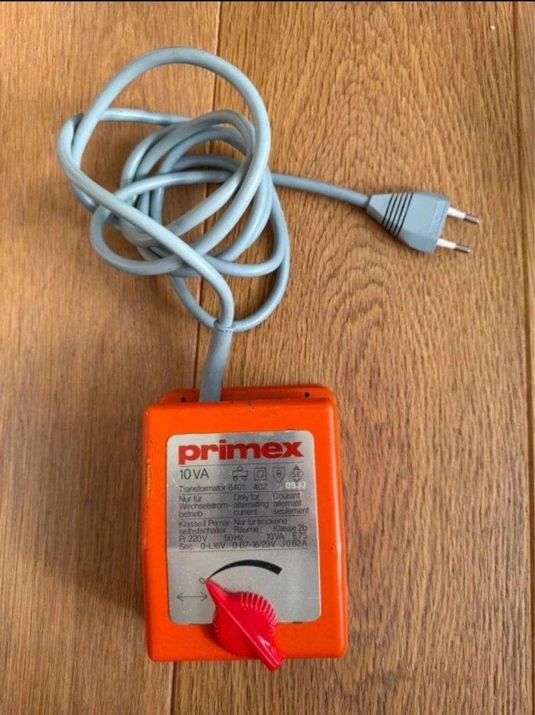 Transformateur H0 Primex Märklin 6401 AC 10 VA vintage, Enlèvement ou Envoi, Courant alternatif, Comme neuf, Transformateur ou Alimentation