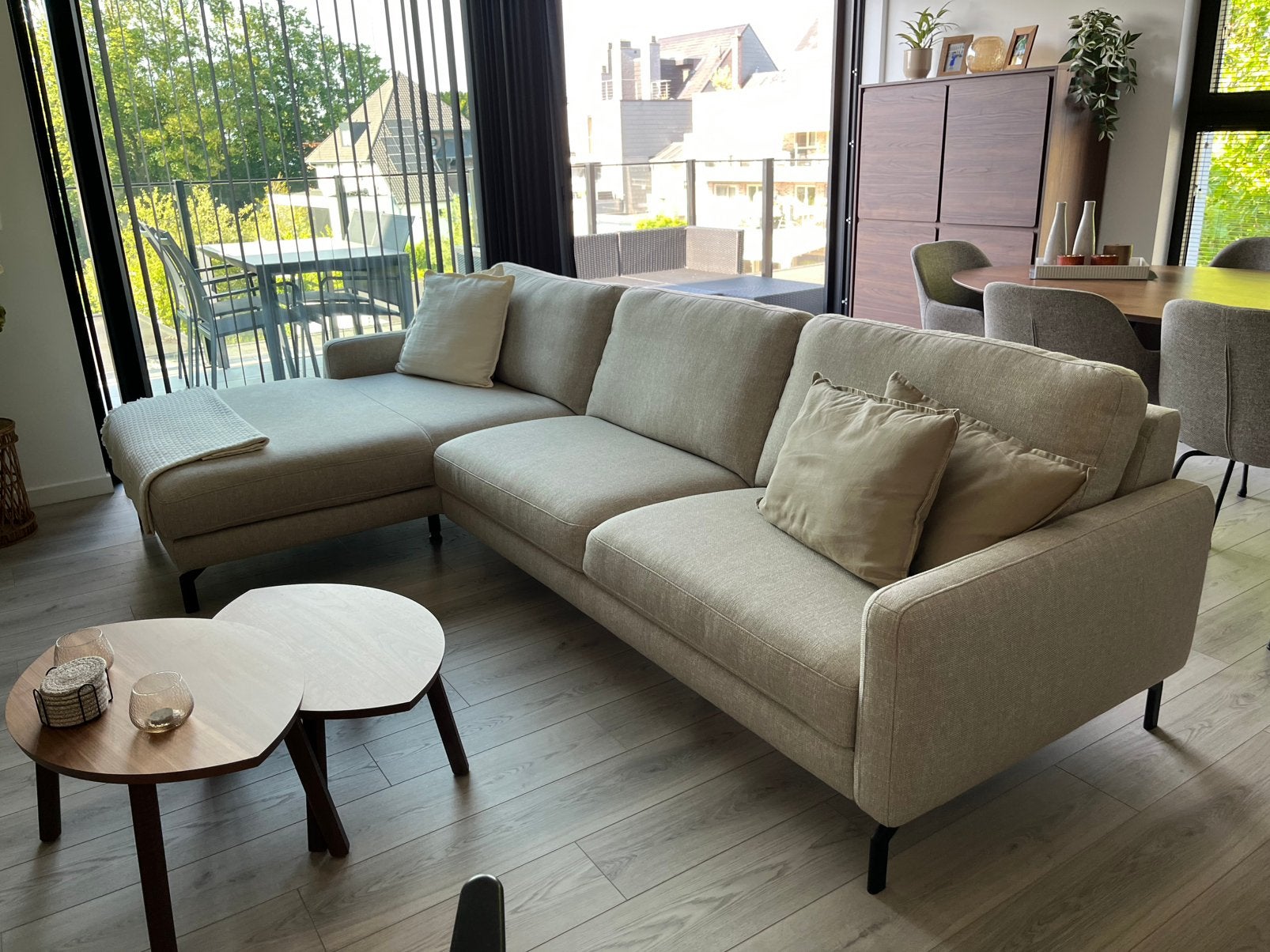 Zetel met lounge 3m08 op 1m75, Huis en Inrichting, Zetels | Complete zithoeken, Ophalen, Zo goed als nieuw