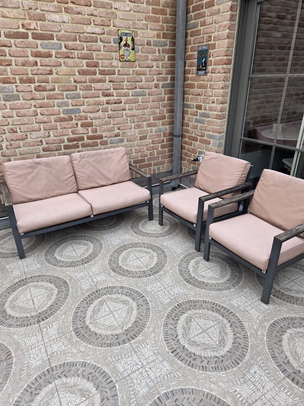 Loungeset aangeboden, Tuin en Terras, 4 zitplaatsen, Gebruikt, Aluminium, Ophalen of Verzenden