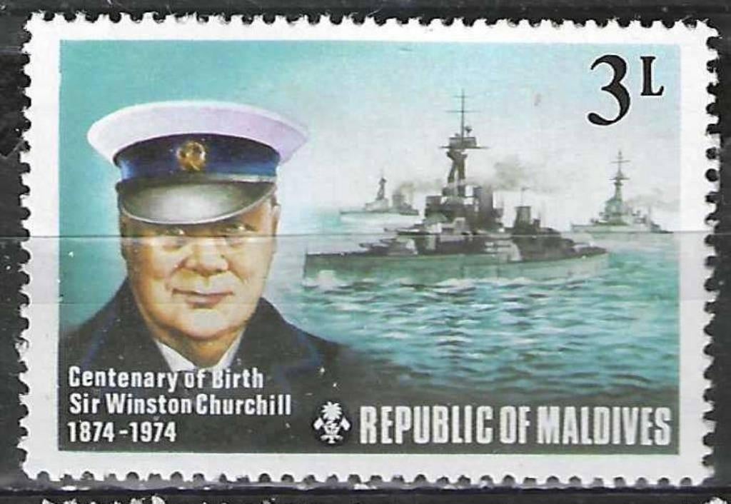 Maldiven 1974 - Yvert 503 - Winston Churchill - 3 l.  (PF), Verzenden, Postfris