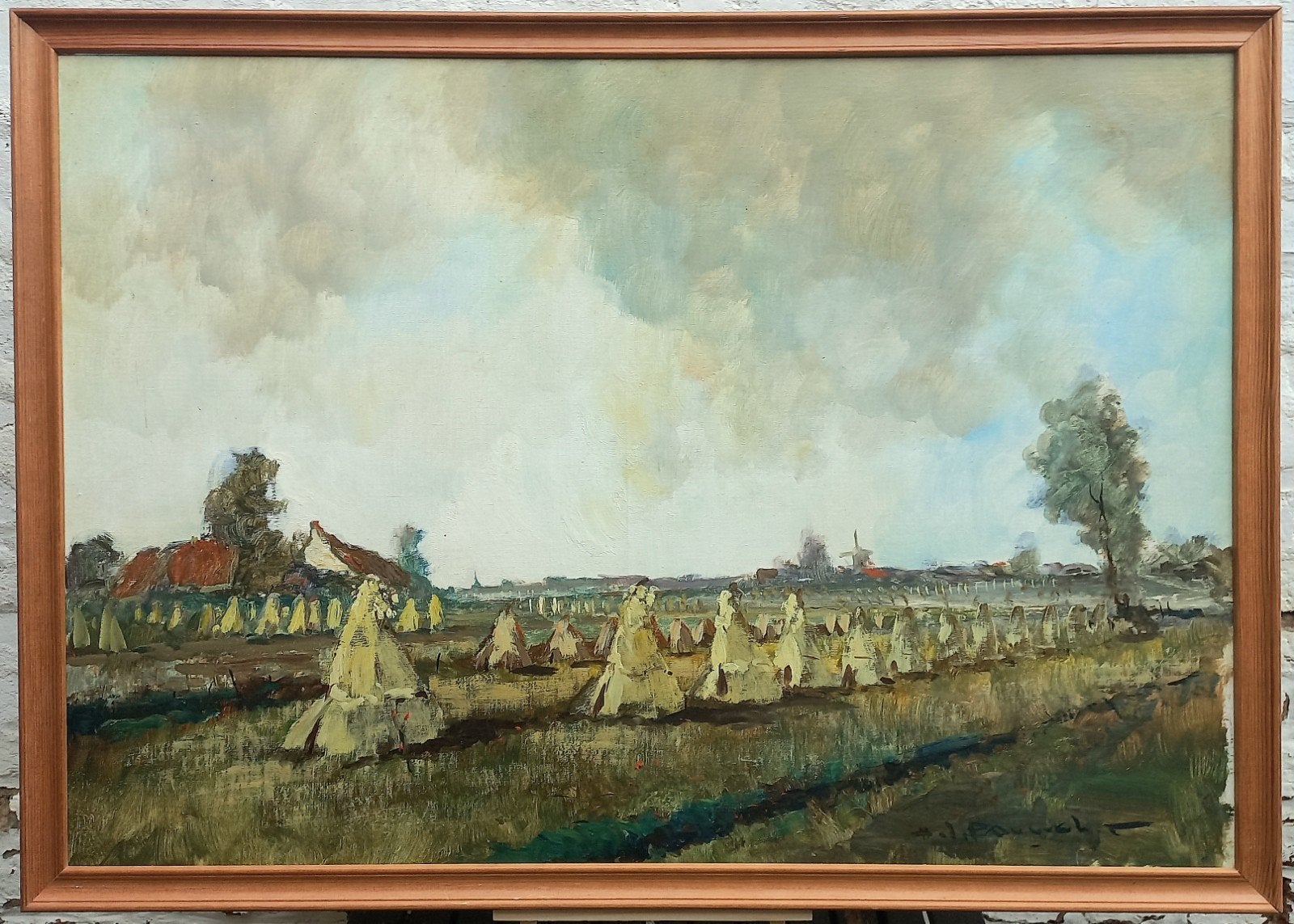 H. J. PAUWELS. Groot lichtbord. Olie/canvas. 70×100cm