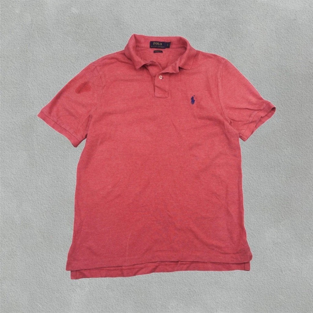 (497) Koraal Ralph Lauren Polo Shirt - Heren S - Zeer Goed, Ralph Lauren, Ophalen of Verzenden, Zo goed als nieuw, Rood