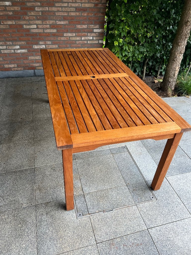 Exclusieve massief teakhouten tuintafel JATI – Topkwaliteit, Ophalen, Gebruikt, Rechthoekig, Teakhout