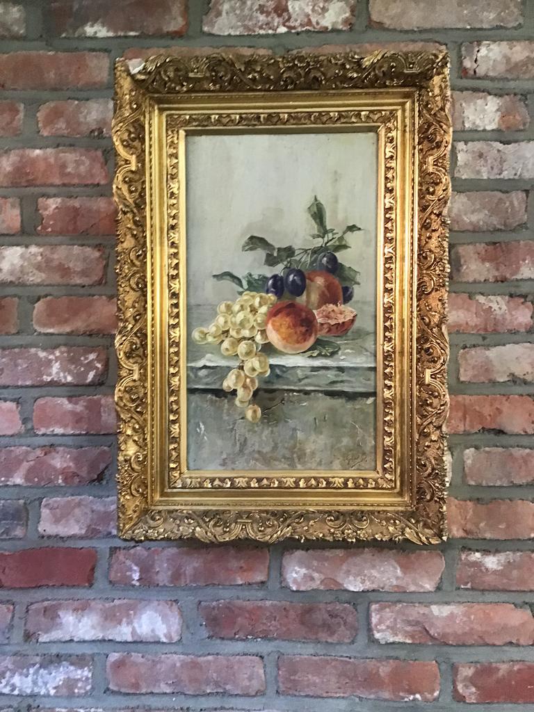 Peinture ancienne sur bois dans un cadre magnifique, Enlèvement ou Envoi