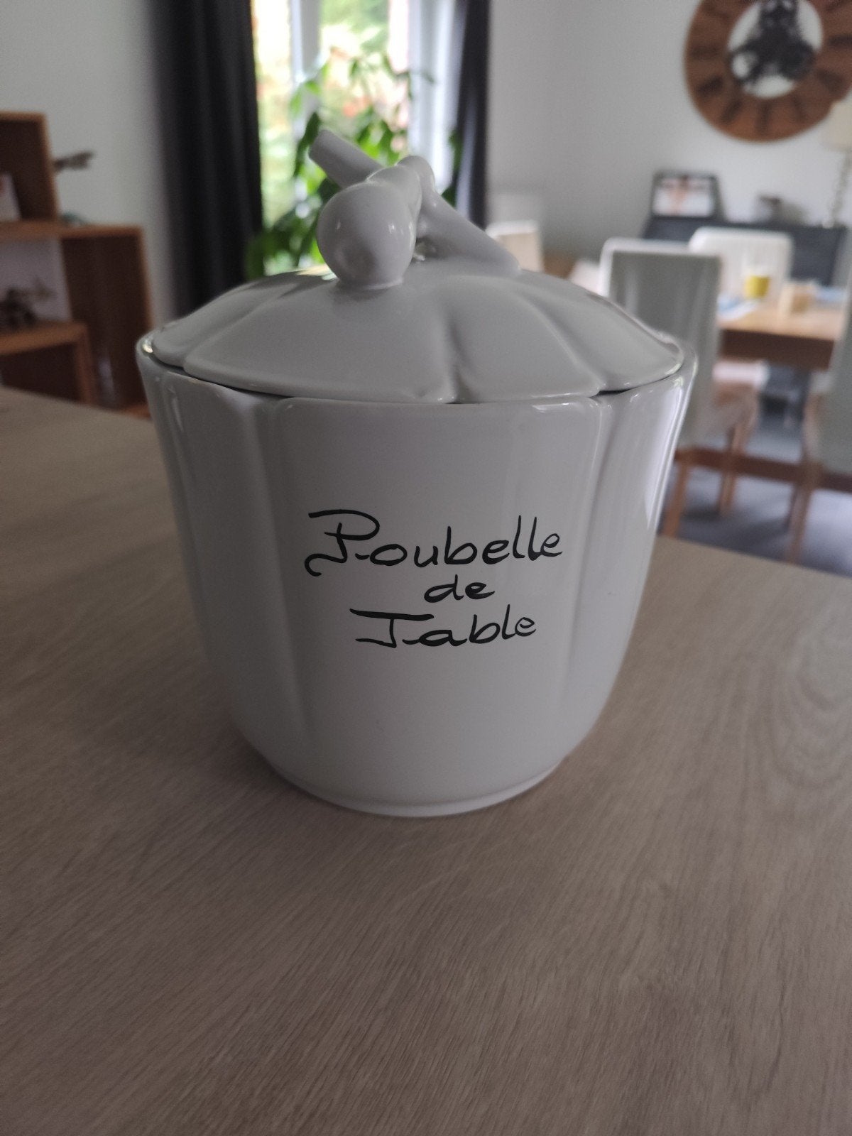 Poubelle de table vintage en céramique blanche, Enlèvement ou Envoi