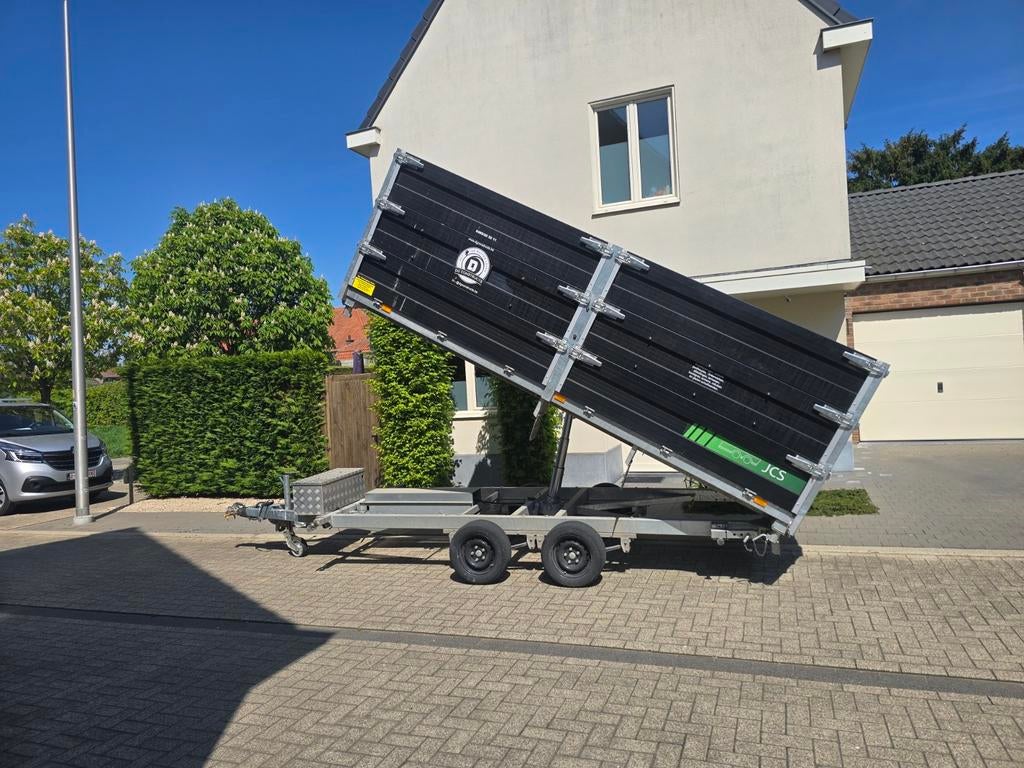 Driewegkipper zwart, 1m20 hoog. 2m x 4m JCS geremd 3500kg, Auto diversen, Aanhangers en Bagagewagens, Ophalen