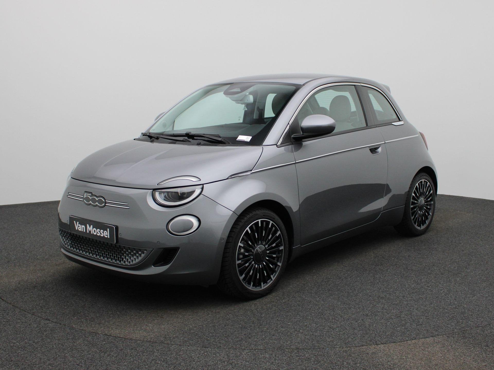 Fiat 500E 500e 42 kWh La Prima (automatique), Autos, Fiat, Argent ou Gris, 87 kW, Beige, Entreprise