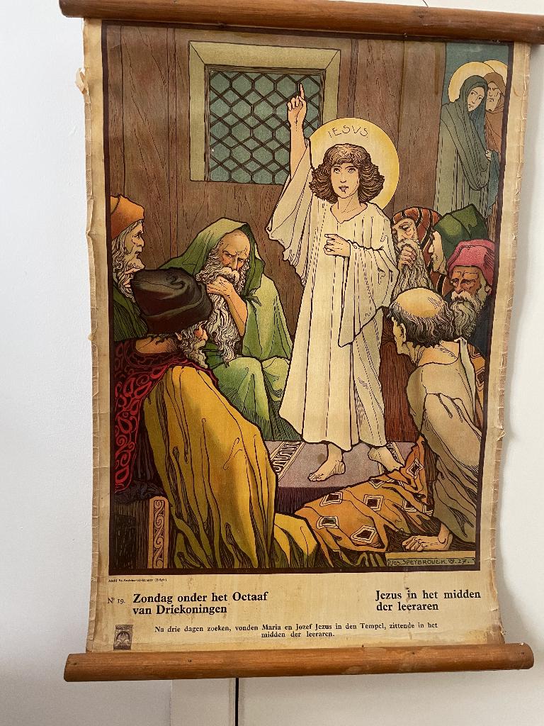 Schoolprent religieus - Jos Speybrouck- Art Nouveau 1927, Antiek en Kunst, Ophalen of Verzenden