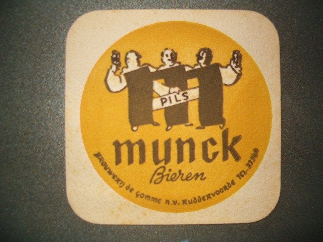 Bierviltje De Gomme Ruddervoorde 4 : 95 x 95 mm, Ophalen of Verzenden, Gebruikt, Viltje(s)