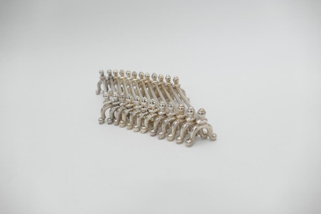 Set van 12 verzilverde messenleggers - Wiskemann, c. 1935, Ophalen of Verzenden