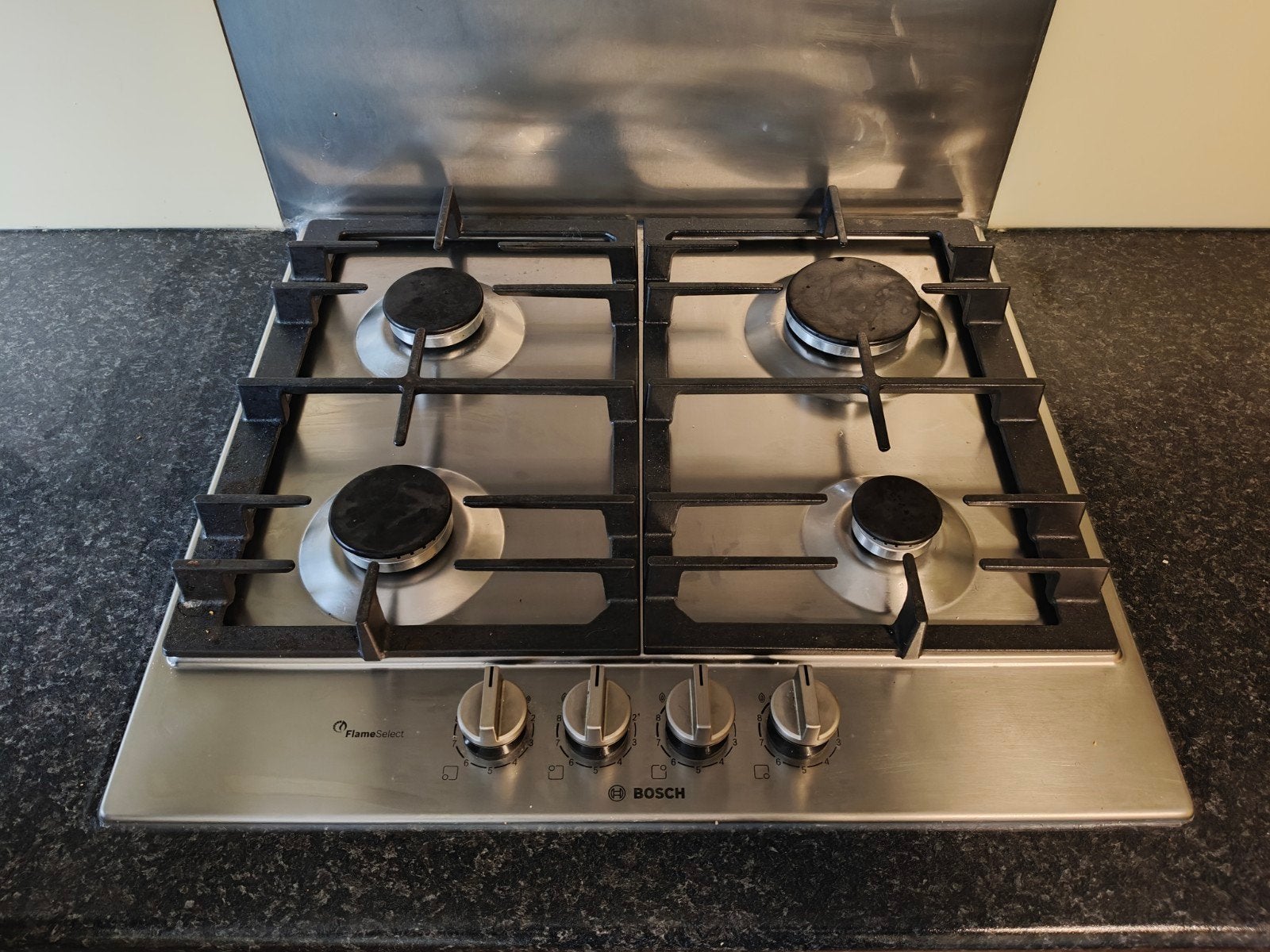 Gaskookplaat merk Bosch 60cm, Gaz, 4 zones de cuisson, Encastré, Comme neuf
