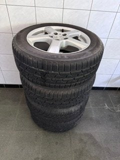 Set aluminium velgen met prima winterbanden + montage bouten, Auto-onderdelen, Ophalen, Velg(en), 16 inch, Winterbanden