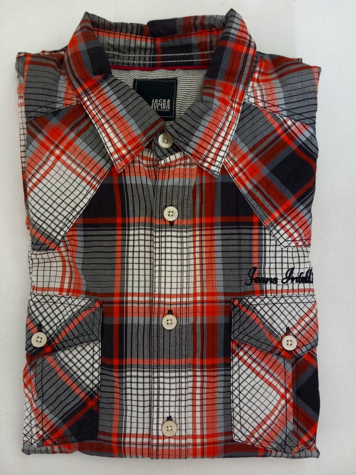 ruitjeshemd - maat M - Jack & Jones -> 4€, Kleding | Heren, Overhemden, Ophalen, Zo goed als nieuw, Jack & jones, Halswijdte 39/40 (M)