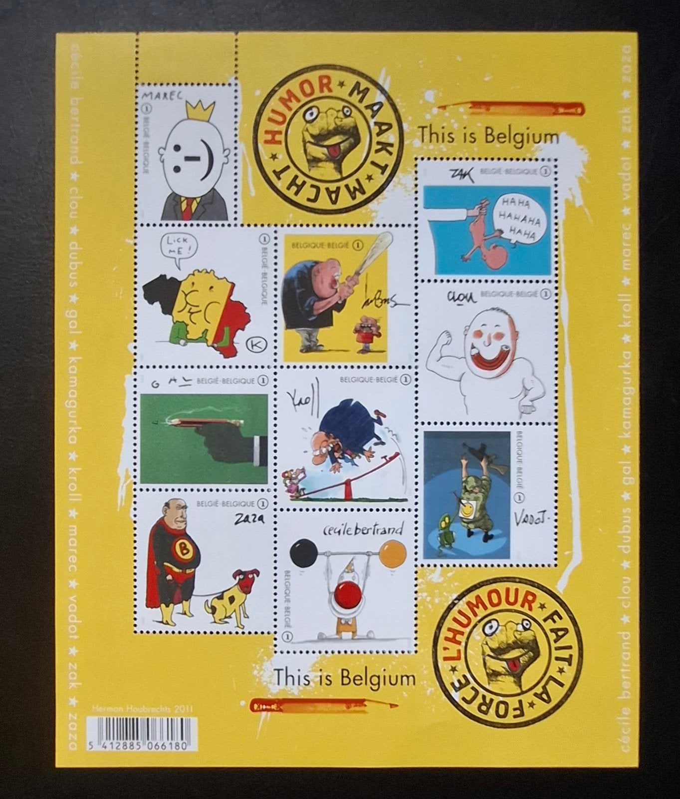 België: OBP 4135/44-BL189 ** This is Belgium 2011., Frankeerzegel, Ophalen of Verzenden, Zonder stempel, Postfris