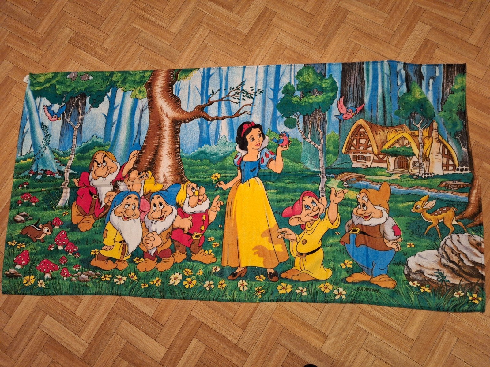 90s vintage Disney handdoek Sneeuwwitje, Enlèvement, Serviette