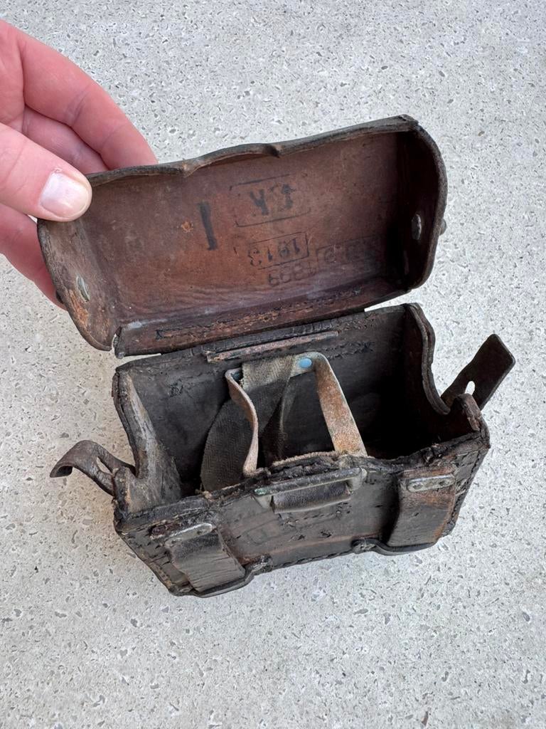 WW1 cartouchière Allemand, modèle ancien avec régiment, Enlèvement ou Envoi