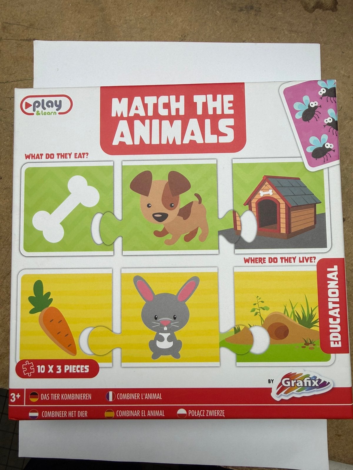 Grafix Match the Animals puzzel, Kinderen en Baby's, Speelgoed | Educatief en Creatief, Ophalen, Zo goed als nieuw