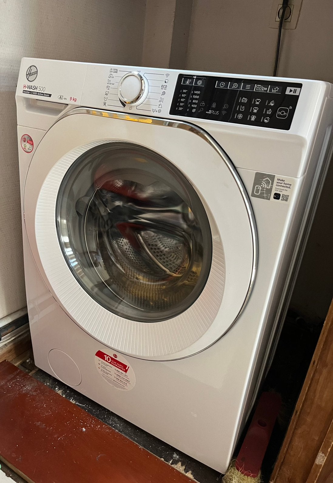 Twee jaar oude wasmachine Hoover 9 kg, 100% in orde, Elektronische apparatuur, Wasmachines, Ophalen, Zo goed als nieuw