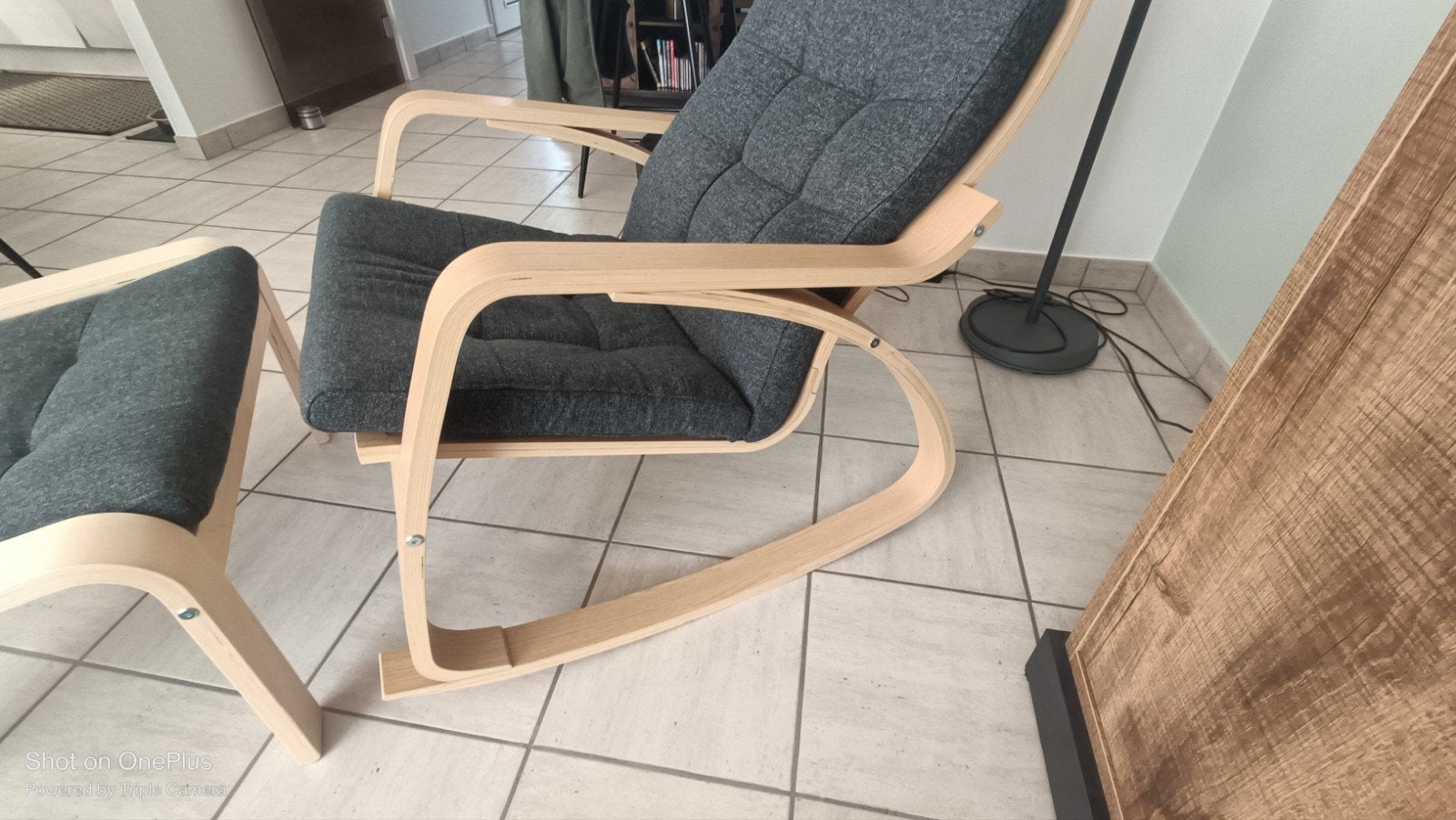 Schommelstoel met voetenbank., Huis en Inrichting, Fauteuils, Ophalen