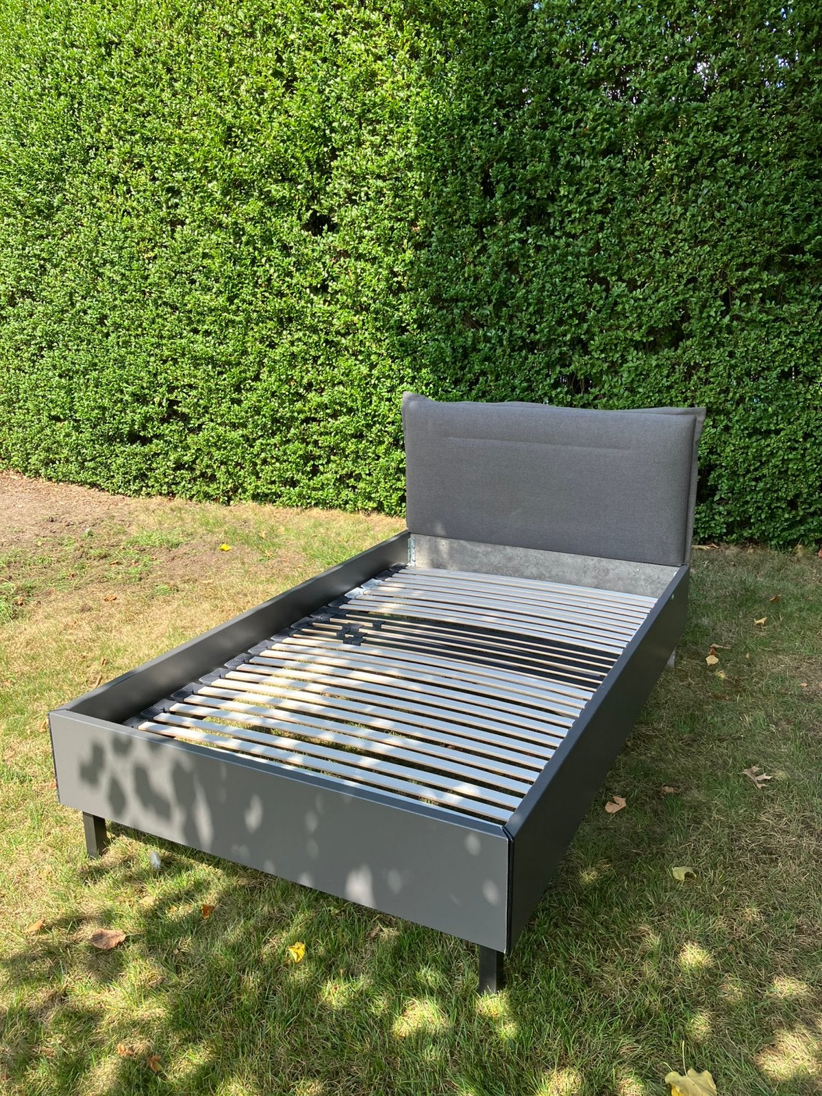 Bed, lattenbodem en matras te koop, Huis en Inrichting, Ophalen, 210 cm, Twijfelaar, 120 cm