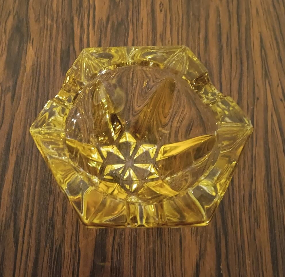Vintage gele asbak, Ophalen of Verzenden, Zo goed als nieuw, Asbak