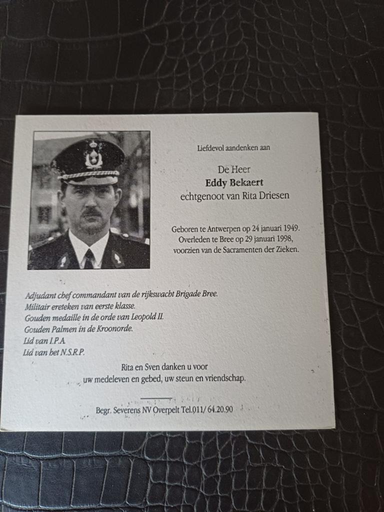 Rijkswacht, Verzamelen, Bidprentjes en Rouwkaarten, Ophalen of Verzenden