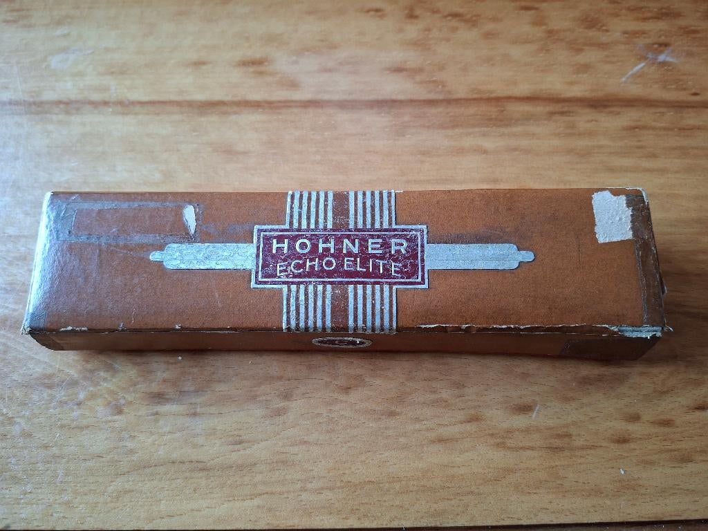 Hohner Echo Elite mondharmonica - zeldzaam art deco, Muziek en Instrumenten, Gebruikt, C-mondharmonica, Ophalen of Verzenden, Met koffer of doosje