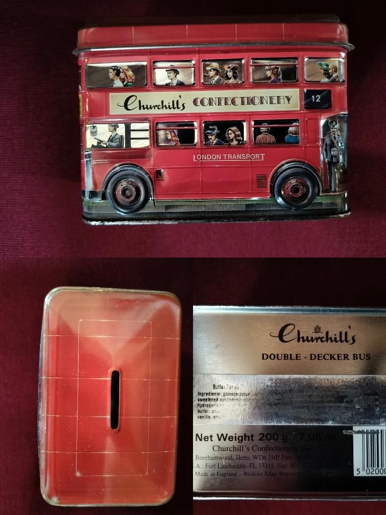 Churchill’s London Bus – verzamelblik en spaarpot., Ophalen