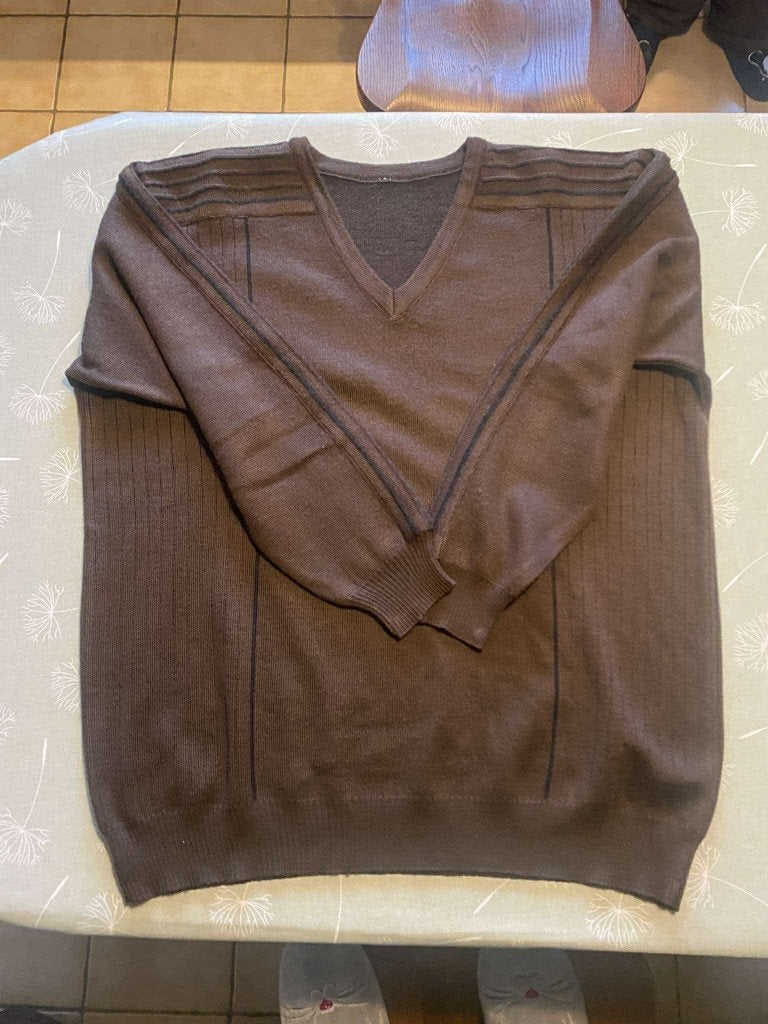 herentrui voor winter , v hals , large , bruin kleurig, Ophalen of Verzenden, Gedragen, Maat 52/54 (L), Bruin