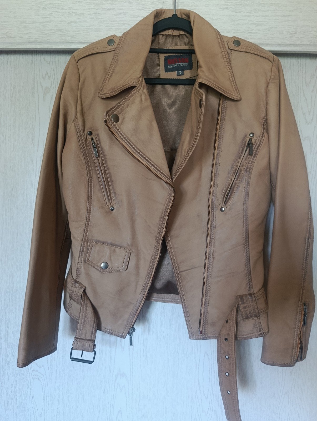 Perfecto cuir, Kleding | Dames, Jassen | Zomer, Beige, Nieuw, Nielson, Ophalen
